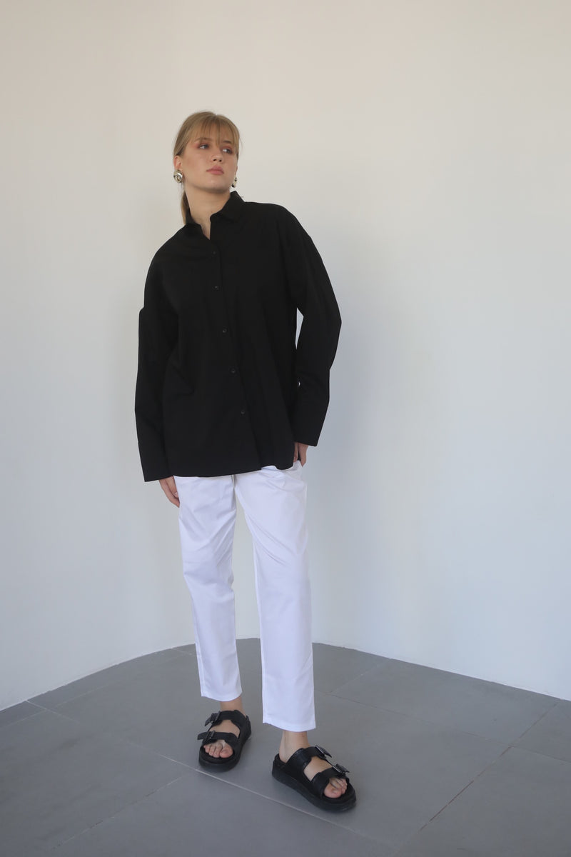 Relaxed Shirt with Pockets - Black