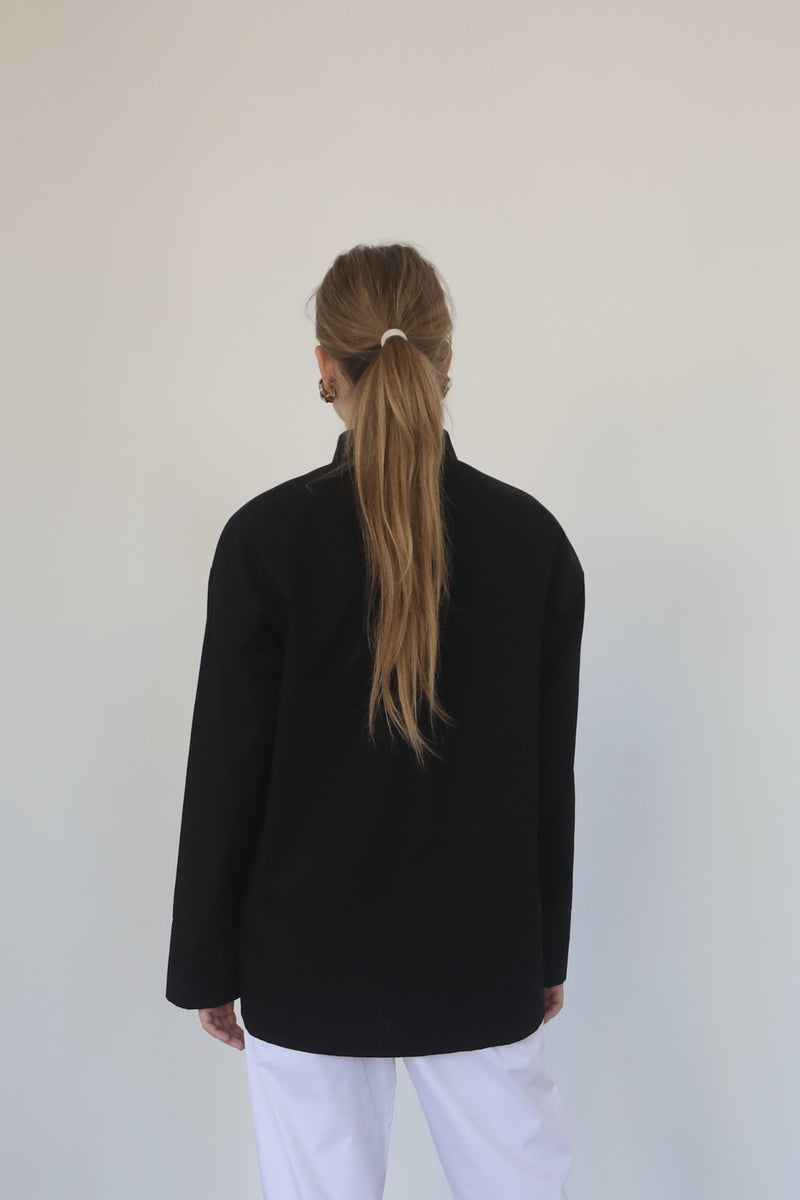 Relaxed Shirt with Pockets - Black