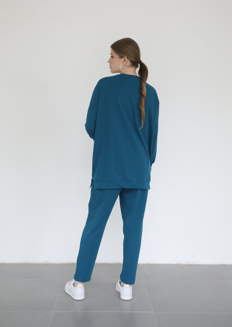 Relaxed Cotton Co-ord Set - Teal