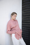 Relaxed Satin Shirt - Powder Pink