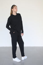 Relaxed Cotton Co-ord Set - Black