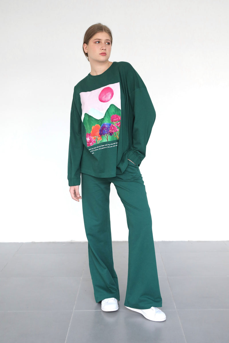 Light Flare Sweatpants - Emerald