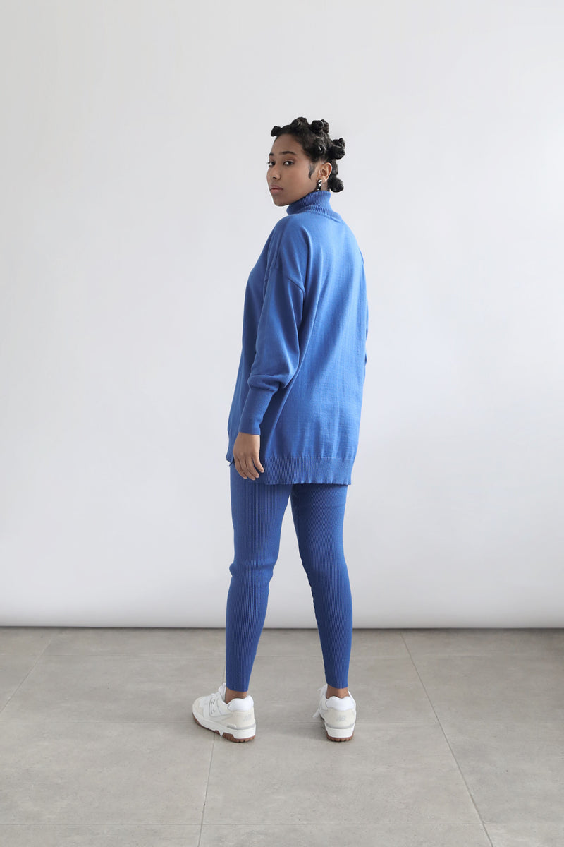Relaxed Turtleneck Sweater - Regal Blue