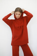 Relaxed Knit Hoodie - Cinnamon