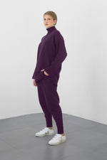 Relaxed Knit Joggers - Blackcurrent