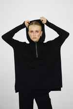 Modalite Half Zip Hoodie - Black