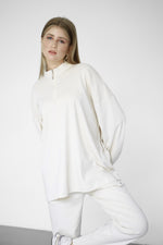 Half-Zip Lounge Set - Vanilla