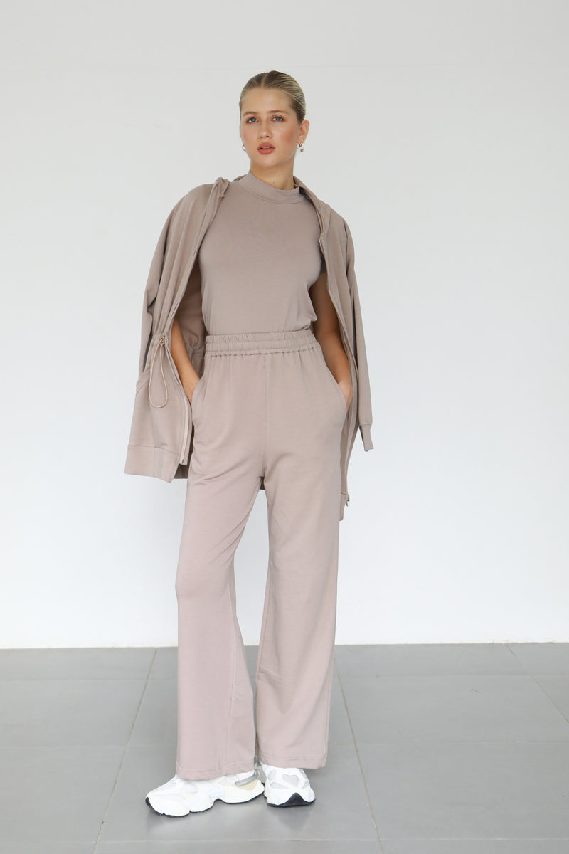 Light Flare Sweatpants - Taupe