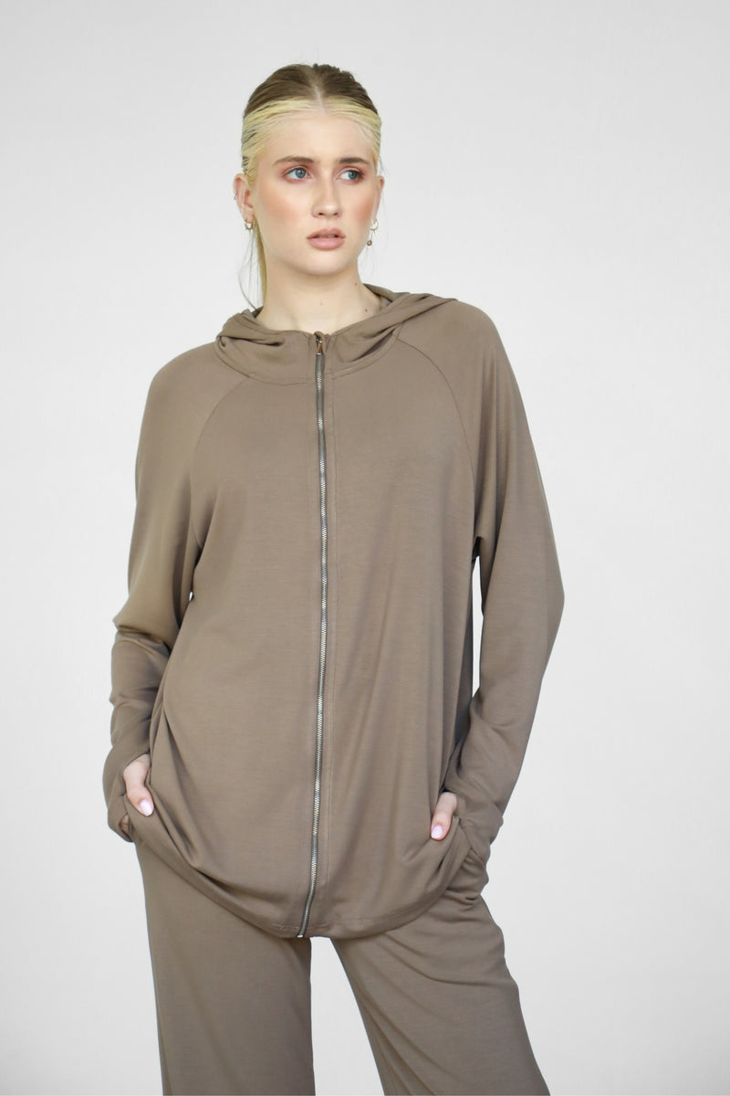 Modalite Zip-up Hoodie - Truffle