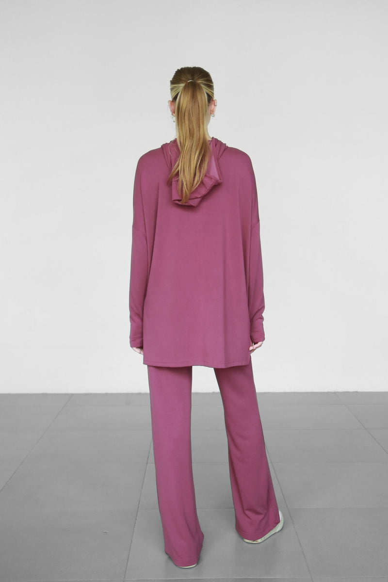 Modalite Half Zip Hoodie - Plum