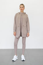 Light Waisted Zip-Up Hoodie - Taupe