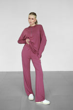 Modalite Flare Sweatpants - Plum