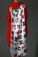 Alpha White Silk Scarf