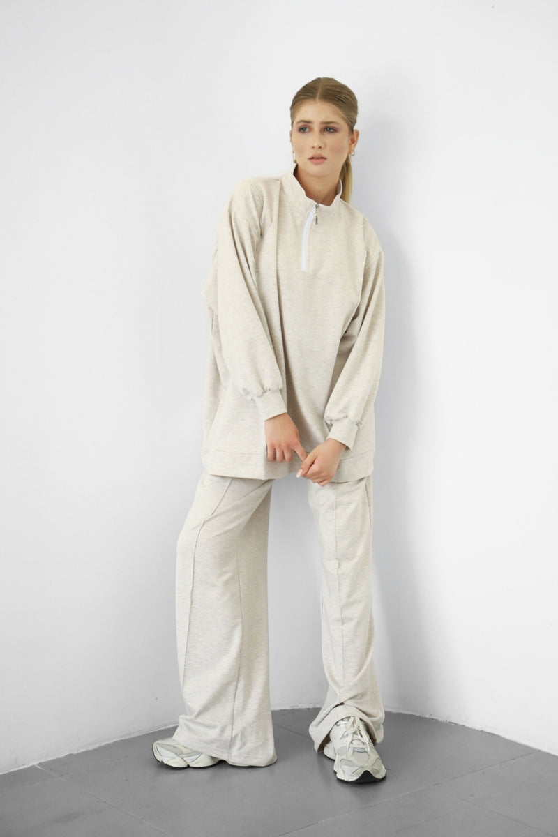 Anya Co-ord Set - Beige Melange