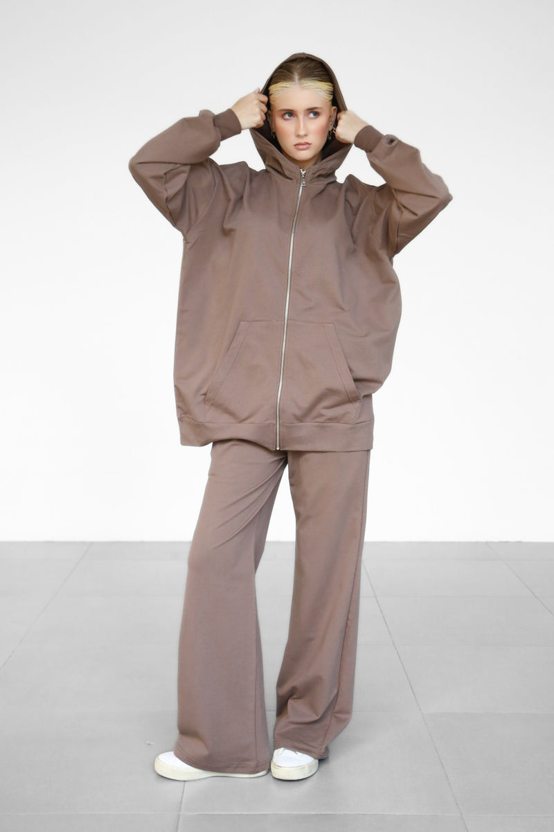 Light Zip-Up hoodie - Mocha