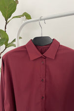 Basic Poplin Shirt - Burgundy