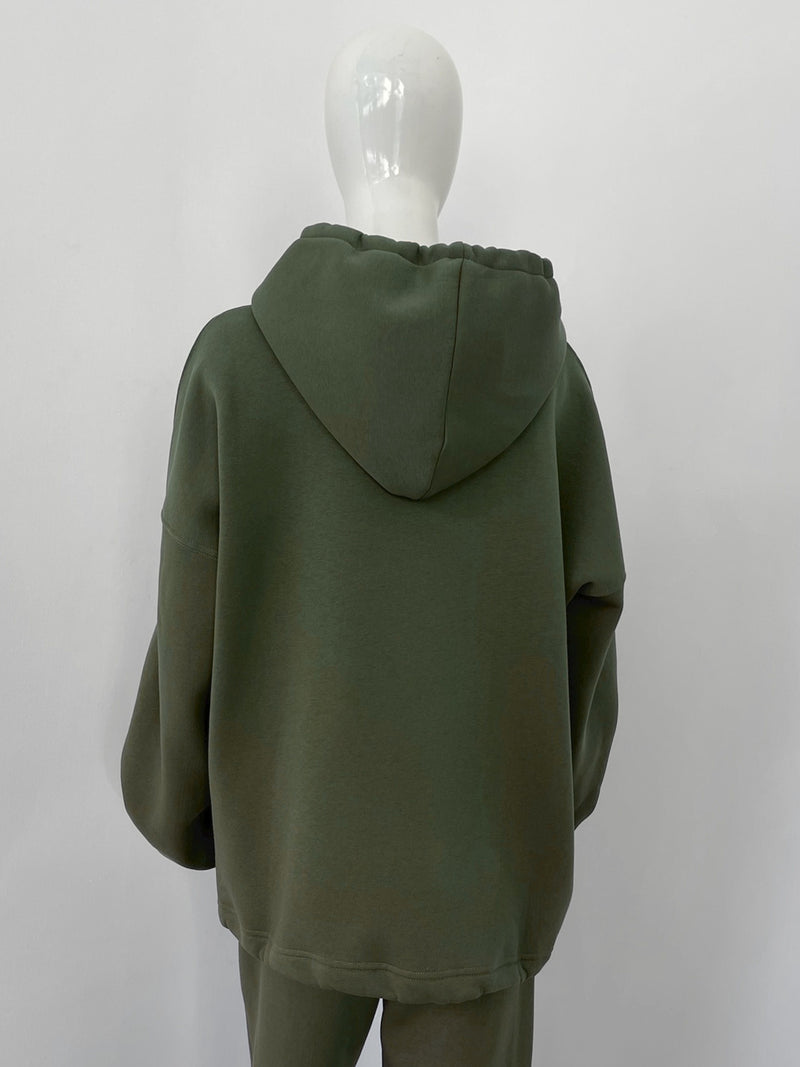 Heavy Adjustable Hoodie - Army Green