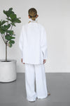 Linen Wide Pants - White