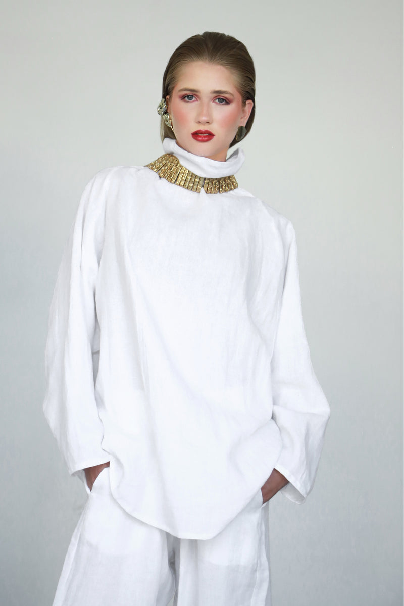 Gaia Linen Blouse- White