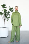 Gaia Linen Blouse - Matcha