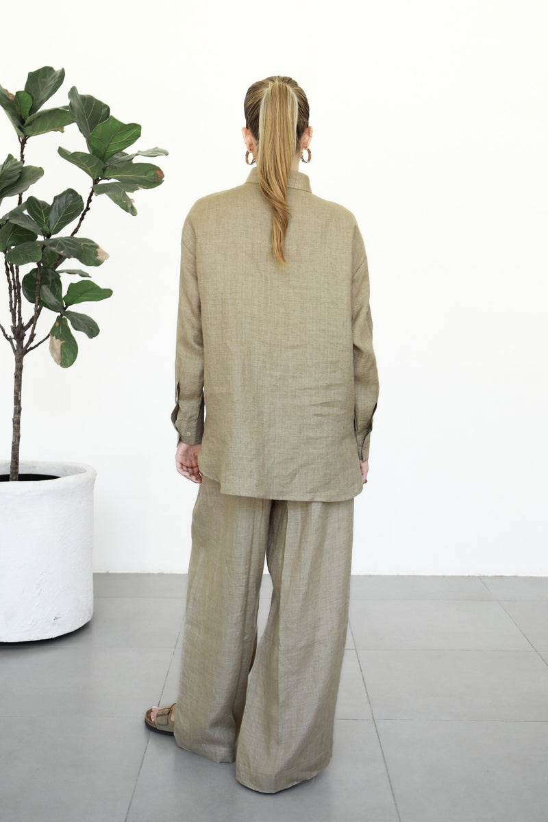 Linen Shirt - Almond Latte