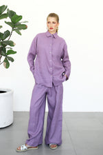 Linen Wide Pants - Iris