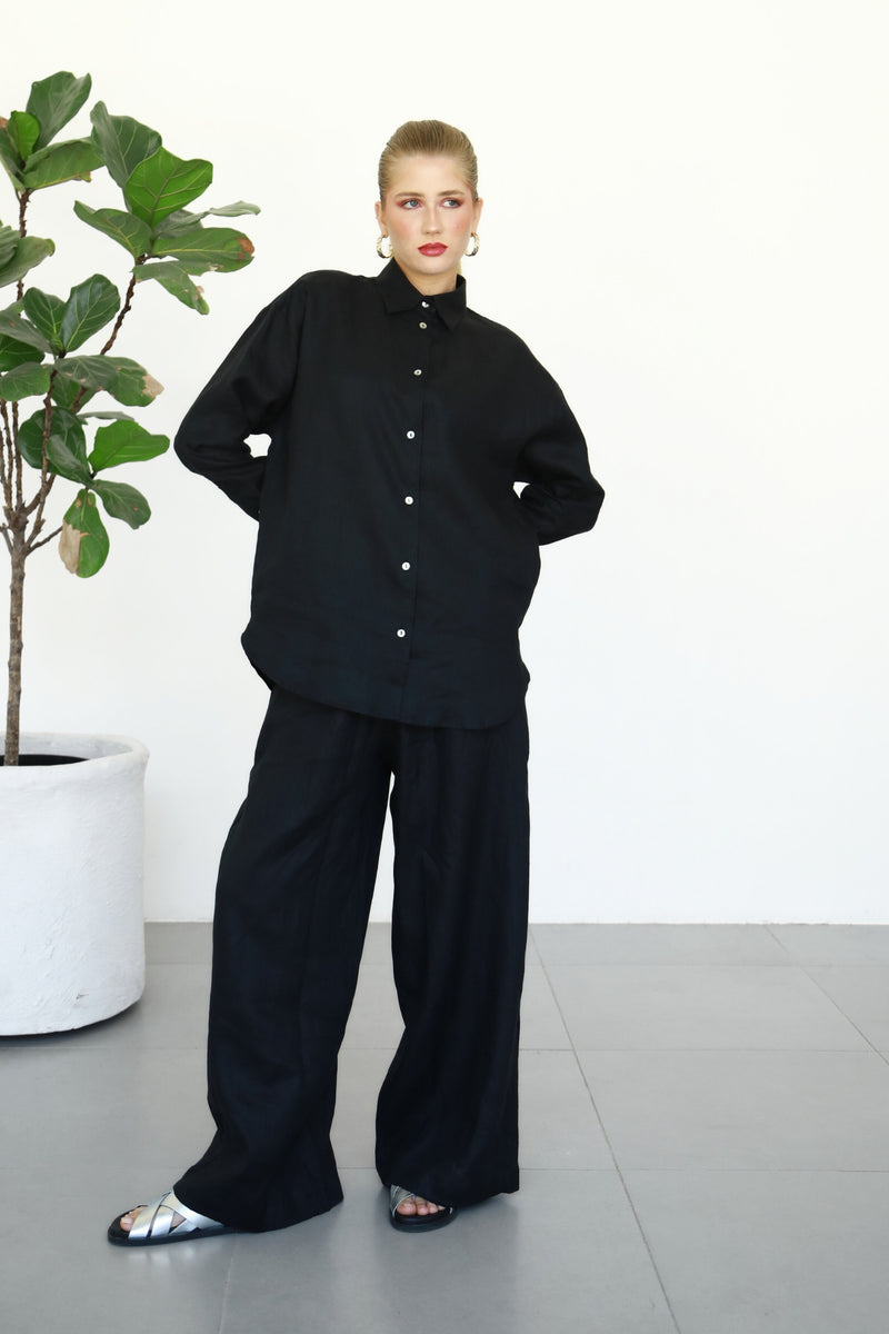 Linen Shirt - Black