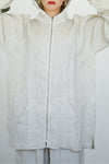 Linen Zip-up Hoodie - Buttercream