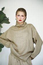 Gaia Linen Blouse - Almond Latte