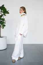 Linen Wide Pants - White