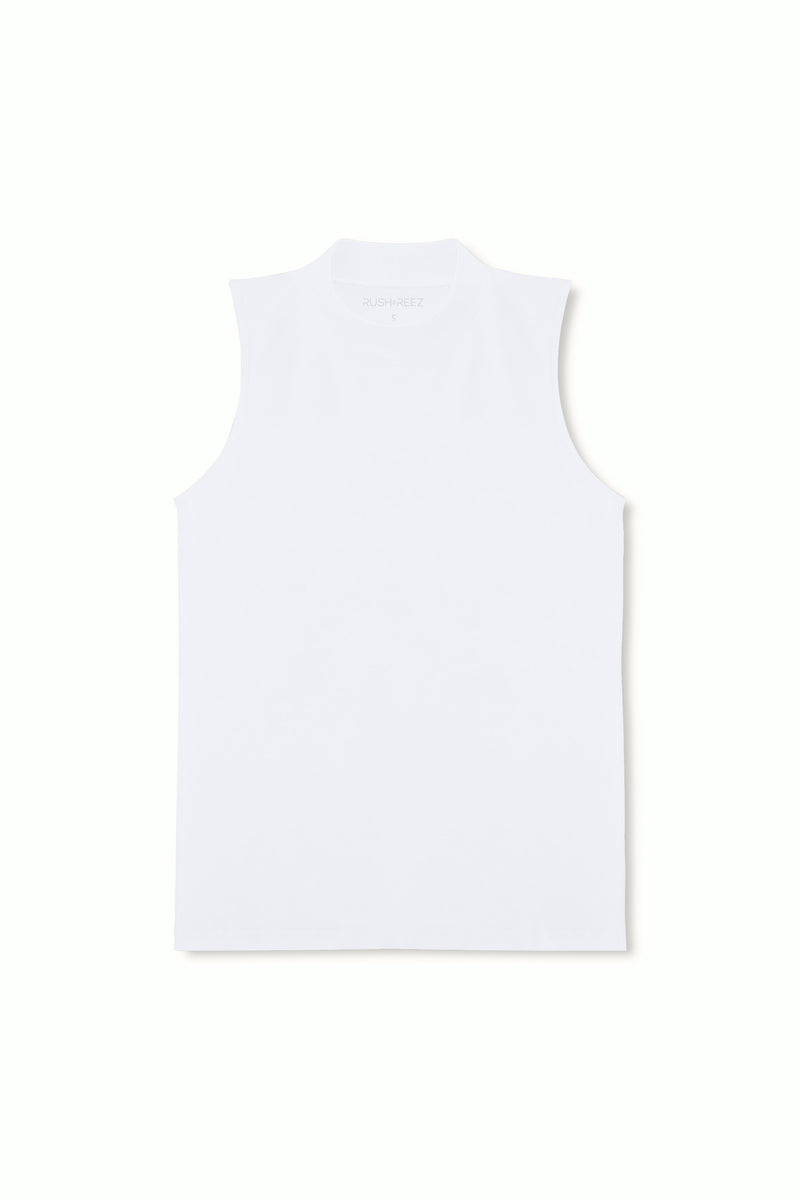 Second Skin High Neck Tank Top - White
