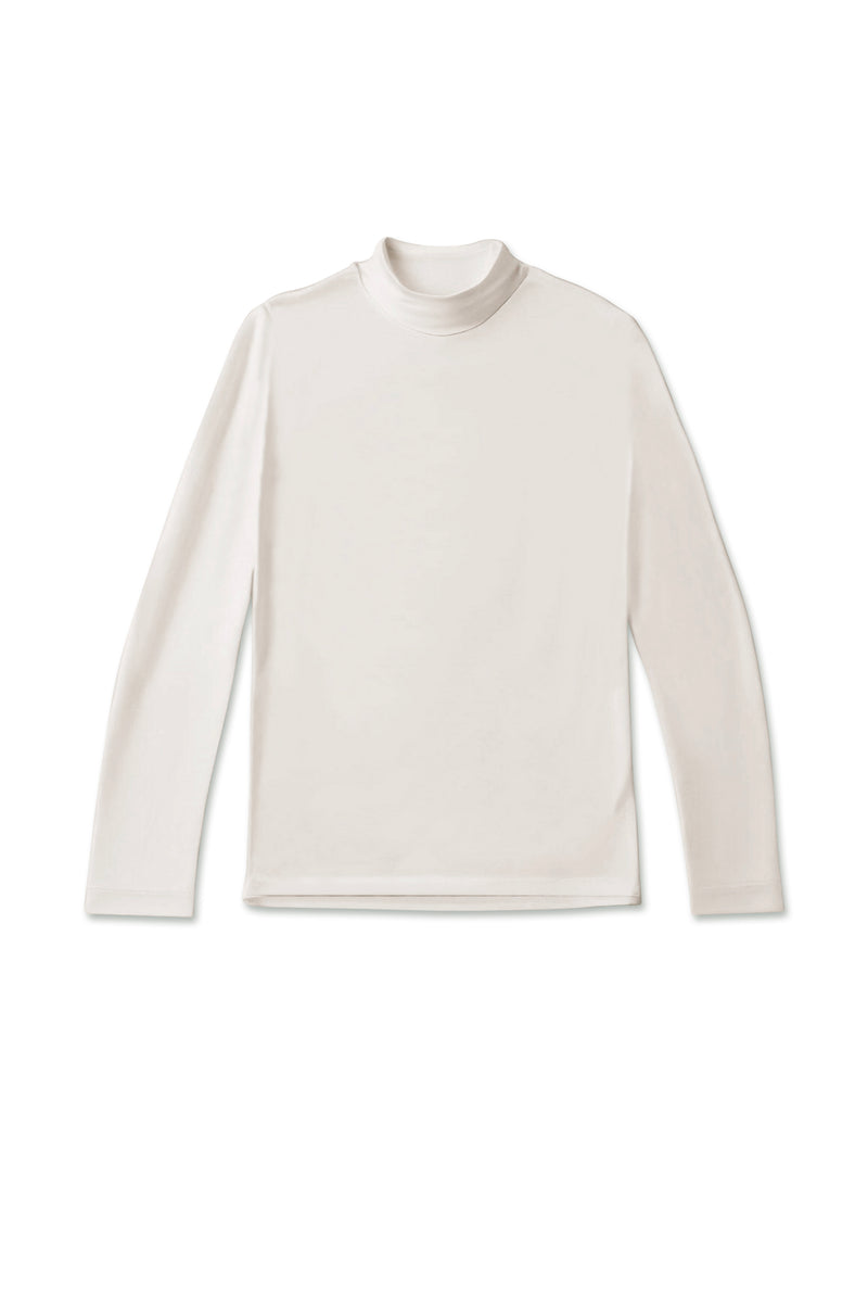 Second Skin High-Neck Long Sleeve T-shirt - Cream