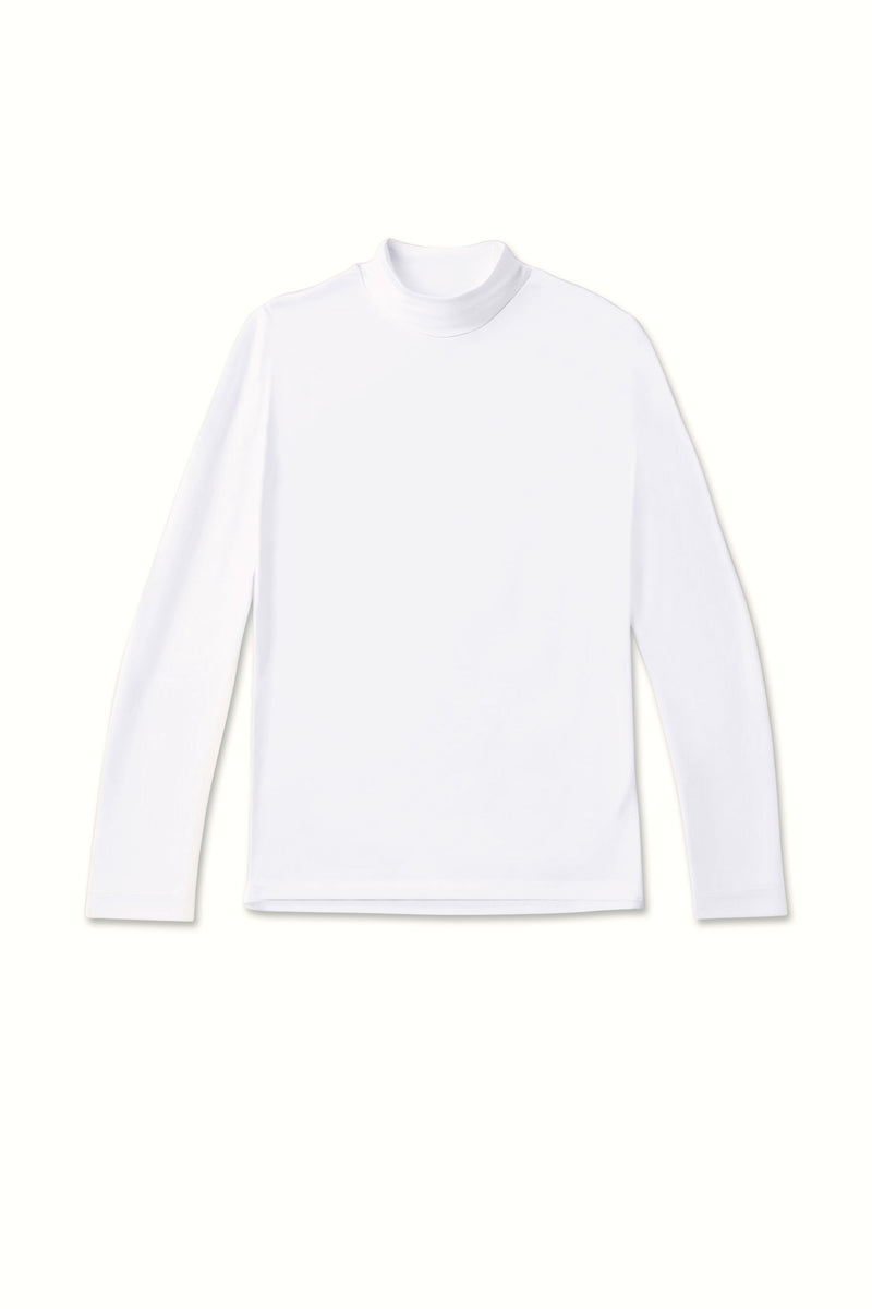 Second Skin High-Neck Long Sleeve T-shirt - White