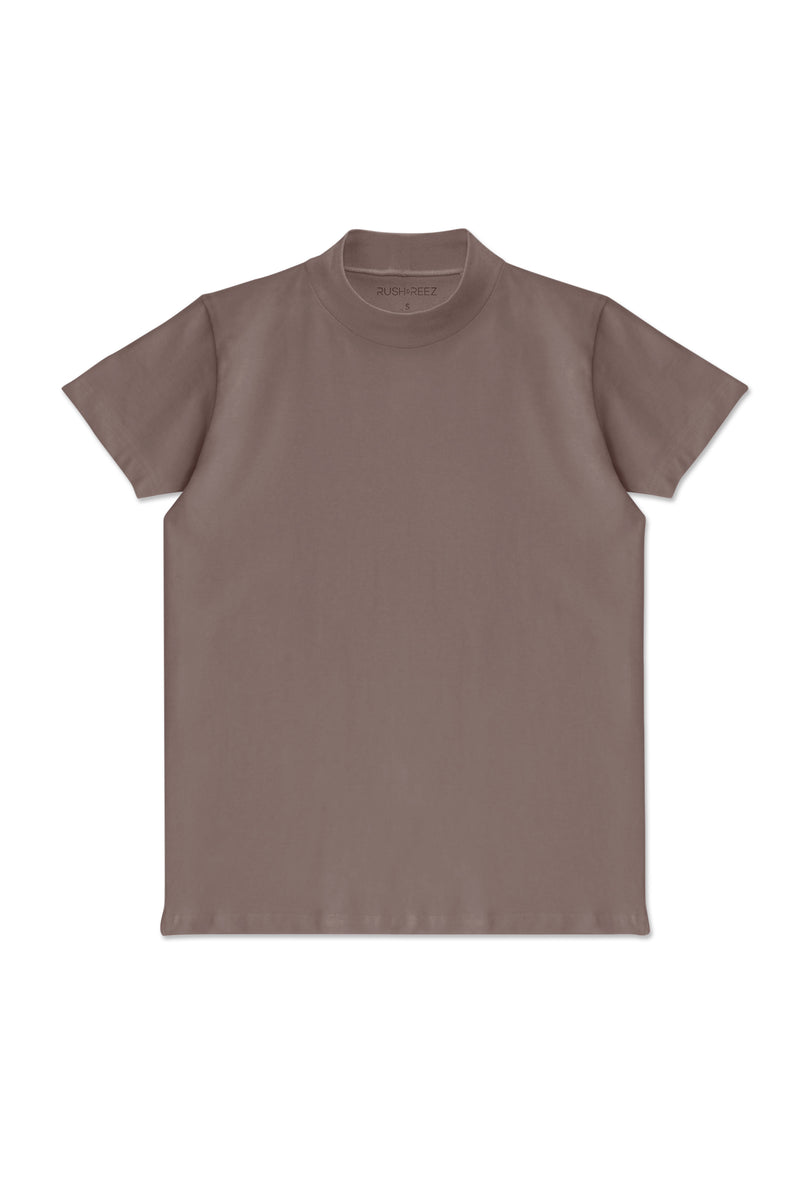 Second Skin High Neck T-Shirt - Mocha