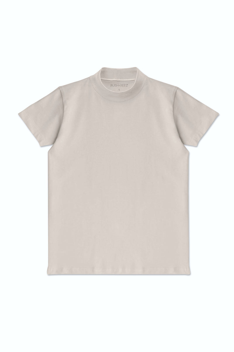 Second Skin High Neck T-Shirt - Stone
