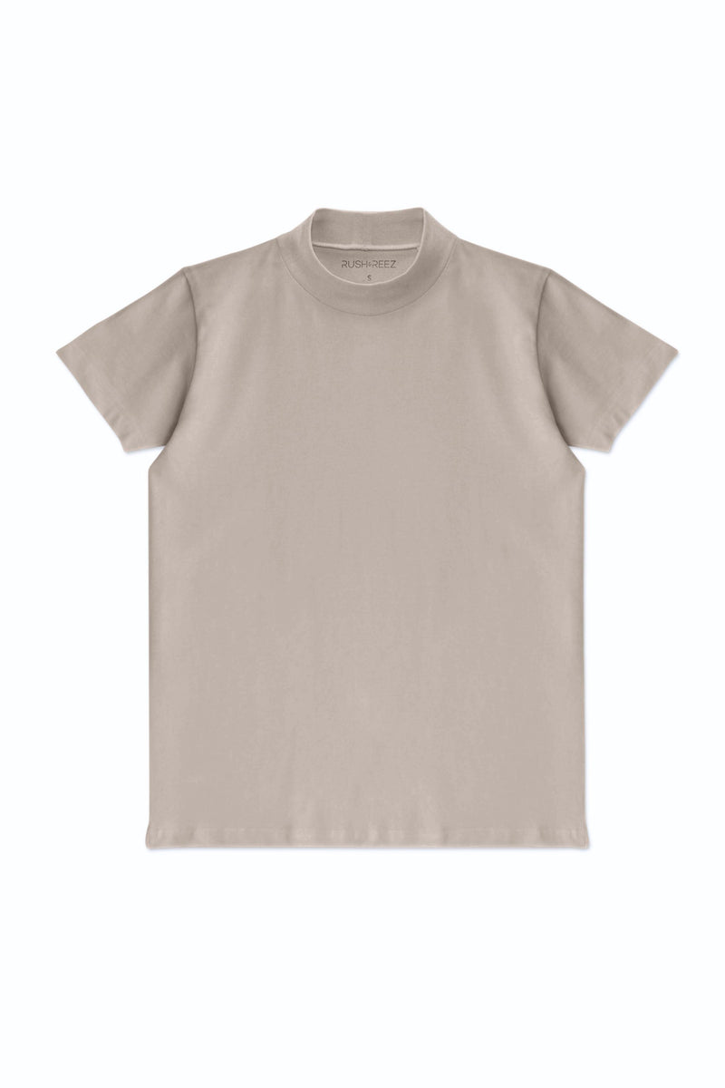 Second Skin High Neck T-Shirt - Taupe