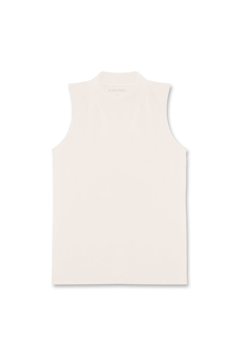 Second Skin High Neck Tank Top - Cream
