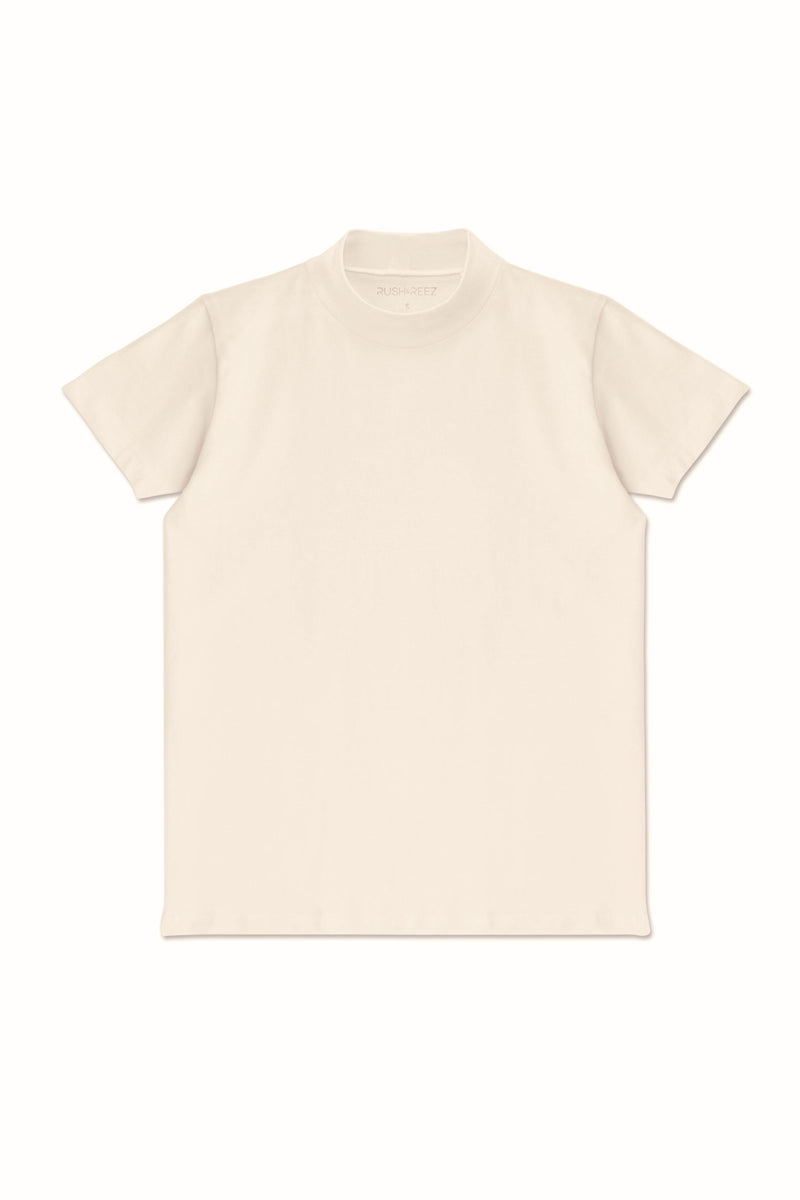Second Skin High Neck T-Shirt - Vanilla