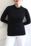 Second Skin High-Neck Long Sleeve T-shirt - Black