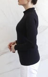 Second Skin High-Neck Long Sleeve T-shirt - Black