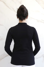 Second Skin High-Neck Long Sleeve T-shirt - Black