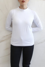 Second Skin High-Neck Long Sleeve T-shirt - White