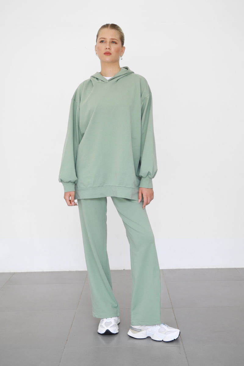 Light Straight Sweatpants - Sage