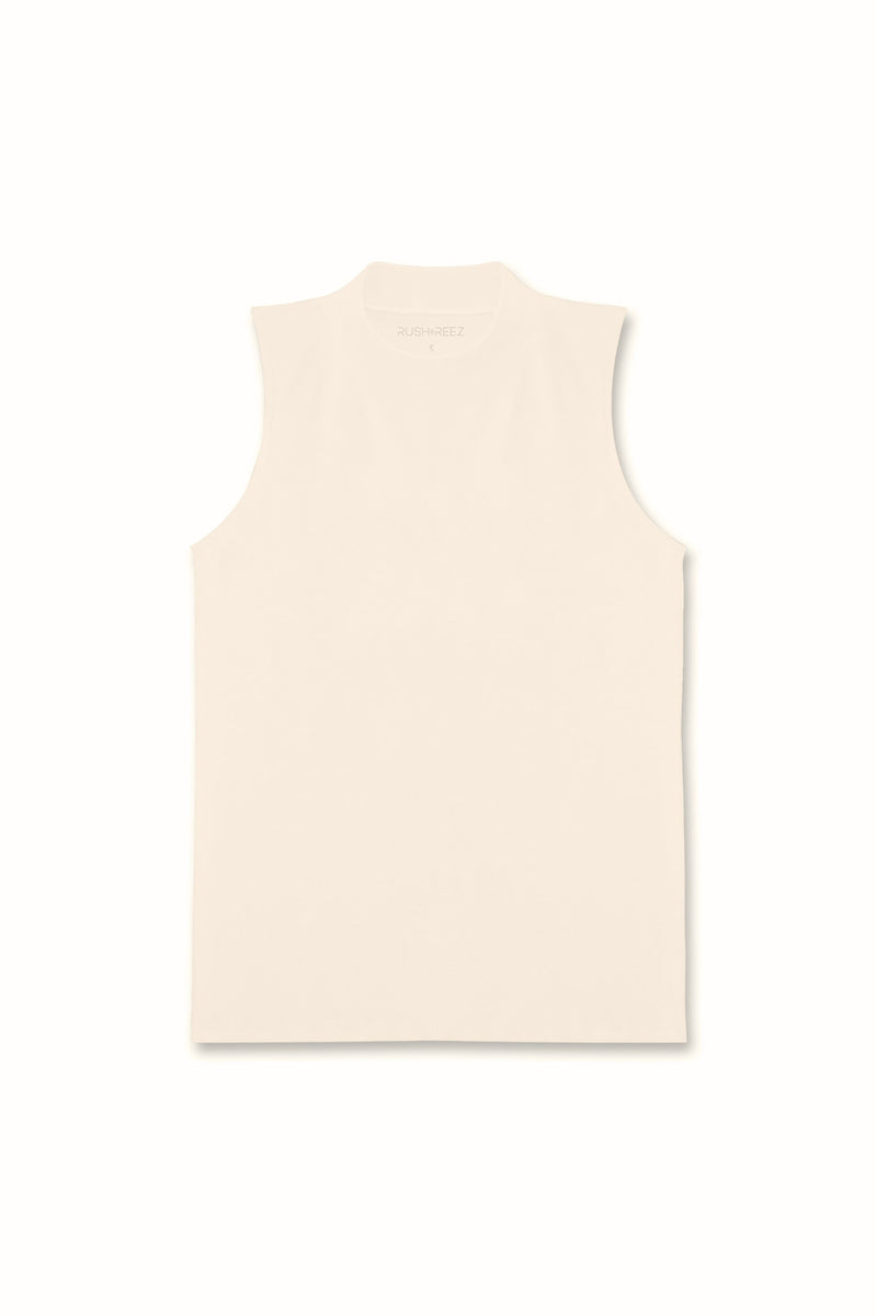 Second Skin High Neck Tank Top - Vanilla