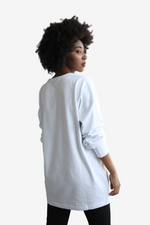 Longsleeve Fighter Tshirt - White & Fuschia