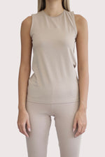 Second Skin High Neck Tank Top - taupe