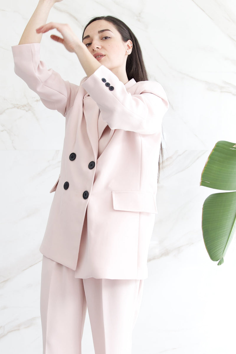 Relaxed Tailored Trousers - Nude