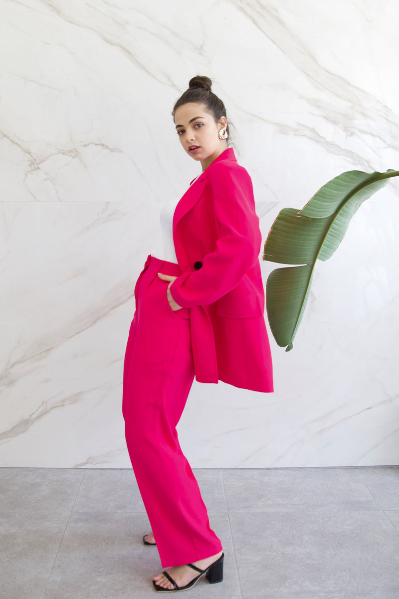 Relaxed Tailored Trousers - Magenta