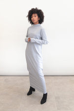 Maxi Ribbed Dress - Heather Grey