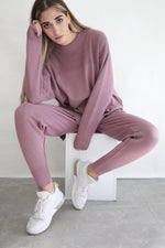 Relaxed Knit Joggers - Berry Nude